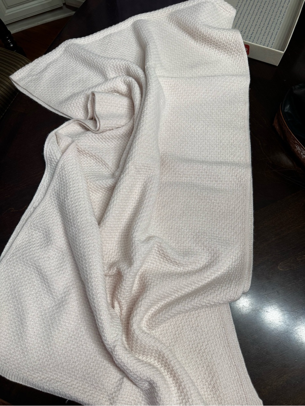Banana Republic Pale Gray Waffle-Knit Throw